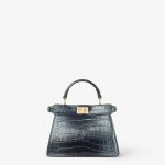 FENDI Peekaboo ISeeU Petite Glitter-effect blue crocodile bag
